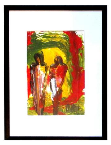 Stijlvol interieur Schilderijtje olieverf, gesigneerd. beschikbaar voor biedingen