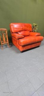 Lederen design zetel, Huis en Inrichting, Fauteuils, Ophalen, Zo goed als nieuw, 75 tot 100 cm, Leer