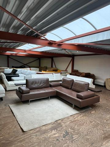 Bruine leren design hoekbank Rolf Benz Dono bank bankstel beschikbaar voor biedingen