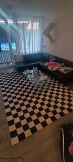 Zwart/wit geblokte vloerkleed Gambit van Volero, Huis en Inrichting, Ophalen, Gebruikt, Rechthoekig, Wit