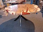 Unieke epoxy eettafel! Suar boomstam blad rond 120x140x78 cm, Industrieel suar interieur, Info@industrieel-suar-interieur.nl, Overige materialen