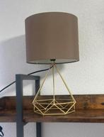 Tafel lamp 2 lampen met gouden onderstel, Ophalen of Verzenden, Zo goed als nieuw, Rond