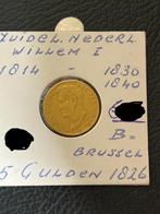 Gouden 5 gulden Willem I 1826 Brussel, Ophalen of Verzenden, Koning Willem I, 5 gulden, Goud