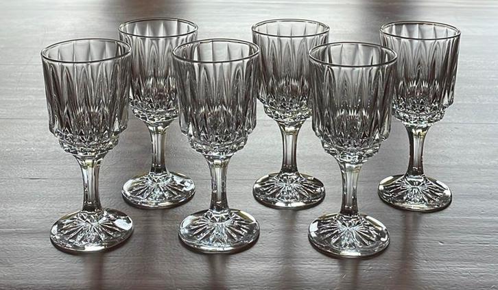 6 Bohemia kristallen wijnglazen, Verzamelen, Glas en Borrelglaasjes, Zo goed als nieuw, Overige typen, Ophalen of Verzenden