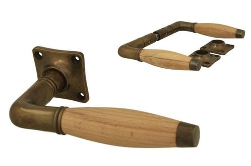Tonmodel deurklink beuken messing verouderd, Doe-het-zelf en Verbouw, Hang- en Sluitwerk, Gebruikt, Klink of Kruk, Koper of Messing