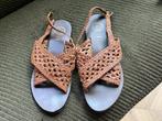 White sun leren slippers mt 39, Bruin, Verzenden, Sandalen of Muiltjes, Zo goed als nieuw
