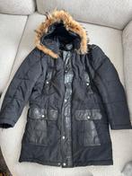 Winterjas met bontkraag, Ophalen of Verzenden, Gedragen, Maat 52/54 (L), Zwart