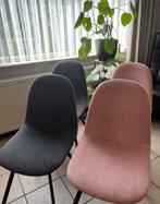 4 eetkamerstoelen Grijs & Lichtroze (NOUS Living), Ophalen, Zo goed als nieuw, Vier, Stof