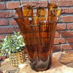 Vintage XL glazen MCM Fazzoletto zakdoek vaas, Jaren '50, Antiek en Kunst, Ophalen of Verzenden