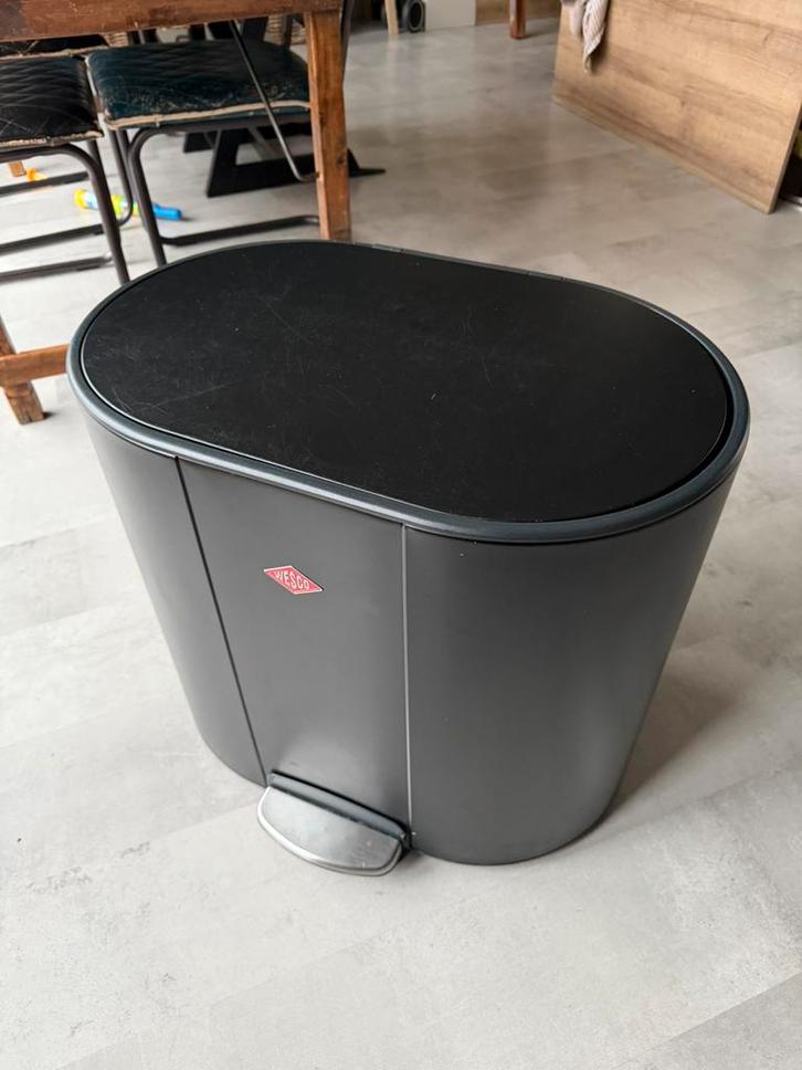 Wesco vuilnisbak met 2 uitneembare bakken, Huis en Inrichting, Woonaccessoires | Prullenbakken, Gebruikt, Metaal, 50 tot 75 cm