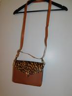 Leren tas met panterprint, Ophalen of Verzenden, Gebruikt, Bruin, Schoudertasje