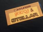 Hyundai Pony & Stellar folder 1985 België - klein formaat, Ophalen of Verzenden, Zo goed als nieuw, Overige merken, Hyundai