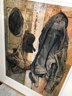 Jopie Huisman “De jas van Jelmer” reproductie in lijst 58x73, Antiek en Kunst, Ophalen