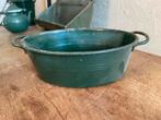 Grote donker groene Emaille teil wastobbe, Ophalen of Verzenden