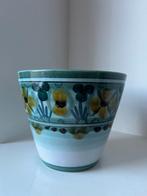 Vintage bloempot handgeschilderd Flora Gouda Holland, Antiek en Kunst, Antiek | Keramiek en Aardewerk, Ophalen of Verzenden