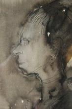 Toine Corstjens: conte tekening en een aquarel ingelijst, Ophalen