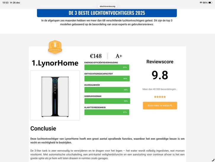 Luchtontvochtiger - Houd uw huis droog!, Witgoed en Apparatuur, Luchtbehandelingsapparatuur, Gebruikt, Luchtontvochter, Ophalen of Verzenden