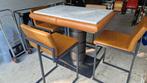 Luxe statafel met marmer blad en 4 stoelen, Ophalen of Verzenden, Zo goed als nieuw