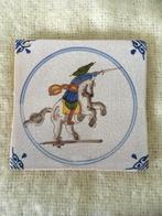 Oud tegeltje Hollands aardewerk - Faience - ruiter/jager, Antiek en Kunst, Verzenden