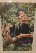 Canvas luipaarden 115 x 75 cm, Huis en Inrichting, Woonaccessoires | Schilderijen, Tekeningen en Foto's, Ophalen of Verzenden