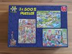 Jan van Haasteren 3-in-1 puzzel 3x500 stukjes nr 81168, Ophalen of Verzenden, 500 t/m 1500 stukjes, Zo goed als nieuw