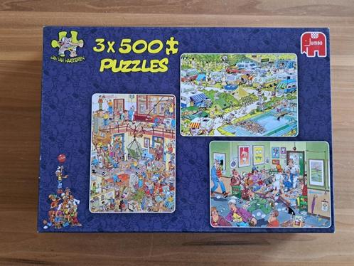 Jan van Haasteren 3-in-1 puzzel 3x500 stukjes nr 81168, Hobby en Vrije tijd, Denksport en Puzzels, Zo goed als nieuw, 500 t/m 1500 stukjes
