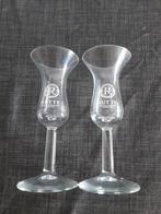 RUTTE glaasjes op voet, witte logo, 2 stuks, Ophalen of Verzenden, Zo goed als nieuw, Borrel- of Shotglas