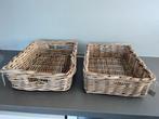 2 grote stevige rieten manden, Ophalen of Verzenden, Zo goed als nieuw, Rechthoekig, Riet