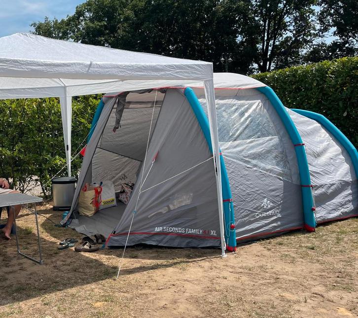 Quechua Air Seconds Family XL opblaasbare tent, Caravans en Kamperen, Tenten, tot en met 4, Zo goed als nieuw, Ophalen