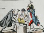 Franse satirische ets van de Franse Revolutie Grondwet 1791, Ophalen of Verzenden