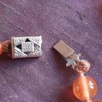 Halsketting Oranje Glas Japan, Sieraden, Tassen en Uiterlijk, Kettingen, Verzenden, Zo goed als nieuw, Oranje, Overige materialen