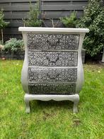 Barok zwart/zilver ladenkastje, Huis en Inrichting, Tafels | Sidetables, Ophalen, 50 tot 100 cm, Zo goed als nieuw, 25 tot 50 cm