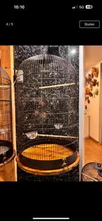 Retro vogelkooi met standaard, Dieren en Toebehoren, Ophalen of Verzenden, Metaal, Vogelkooi