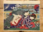 Antieke Japanse shunga houtblok prent, Antiek en Kunst, Kunst | Niet-Westerse kunst, Verzenden