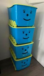 4x grote verrijdbare smiley opbergbakken 52 liter, Ophalen, Gebruikt, Overige typen