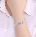Elegante dames 925 sterling zilveren armband, Nieuw, Ophalen of Verzenden, Zilver, Zilver