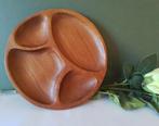 Fraaie teakhouten snackschaal,izgst, Ophalen of Verzenden, Zo goed als nieuw, Rond, Hout