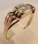Antieke 14 karaat gouden Art Deco ring met witte Topaas, Sieraden, Tassen en Uiterlijk, Antieke sieraden, Goud, Met edelsteen