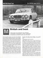 Overdruk roadtest JAGUAR XJ6 4.2, Motor 1969 (GB)., Nieuw, Ophalen of Verzenden, Overige merken, Motor.