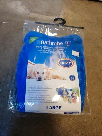 Honden badjas Duvo plus maat large 40 cm blauw.    Nieuw   beschikbaar voor biedingen