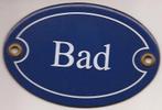 Emaille bordje bad, Verzenden, Zo goed als nieuw, Reclamebord