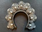 Custom made Zilverkleurige Haarband met Details, Overige materialen, Ophalen of Verzenden, Zo goed als nieuw, Met bedels of kralen