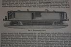 SPOORWEG WAGON TREIN Houtgravure Anno 1910 Spoorwegen E25, Antiek en Kunst, Verzenden