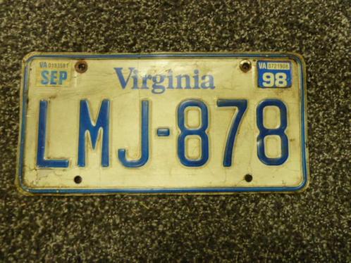Kentekenplaat licenseplate Virginia 1998 USA, Verzamelen, Automerken, Motoren en Formule 1, Gebruikt, Auto's, Verzenden