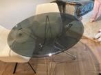 Ronde eettafel glas, Huis en Inrichting, Tafels | Salontafels, Ophalen, 100 tot 150 cm, Rond, 75 cm of meer