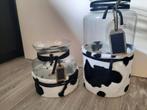 2 glazen decoratie potten, Ophalen, Overige materialen, Wit, Zo goed als nieuw