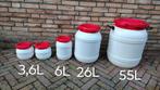 Curtec vaten/tonnen met schroefdeksel - diverse maten, Minder dan 75 liter, Ophalen, Zo goed als nieuw, Kunststof