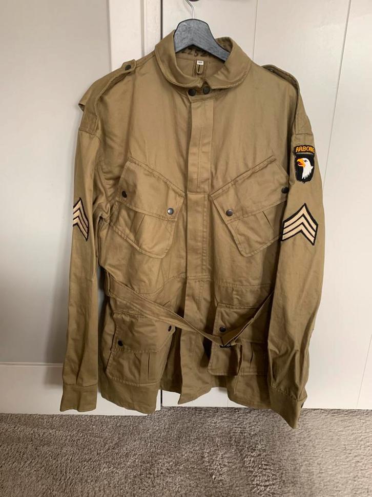 Ww2 us m42 jumpuniform 101 airborne, Verzamelen, Militaria | Tweede Wereldoorlog, Landmacht, Kleding of Schoenen, Amerika, Ophalen of Verzenden
