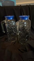 Twee vintage glazen waterkannen, Ophalen of Verzenden, Gebruikt