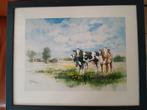 Prent landschap met koeien, Antiek en Kunst, Kunst | Tekeningen en Foto's, Ophalen of Verzenden